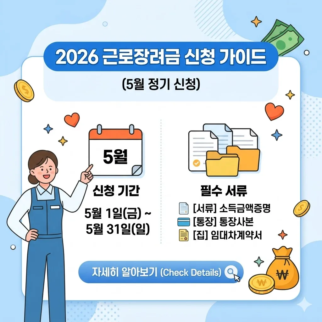 근로장려금 신청 기간 및 서류 가이드(2026년 5월)