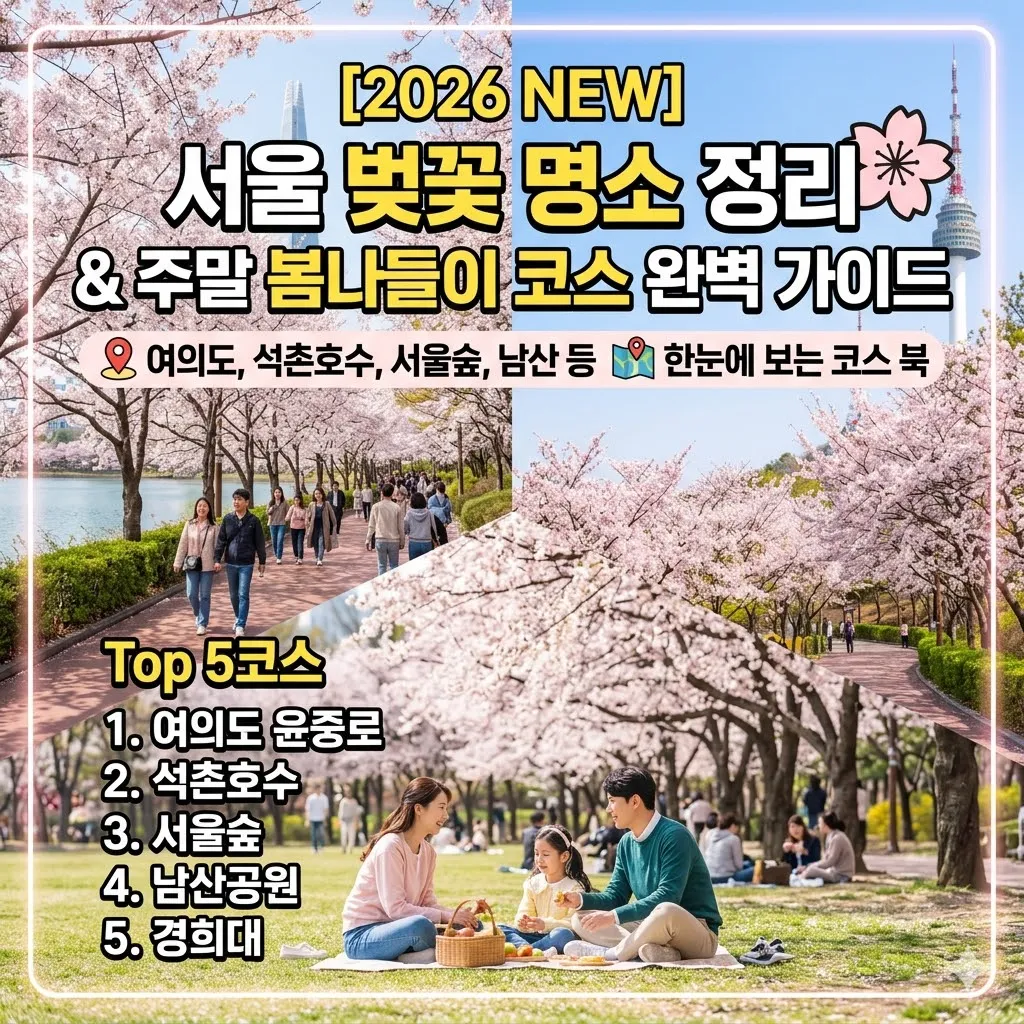 서울 벚꽃 명소 정리 및 주말 봄나들이 코스 완벽 가이드