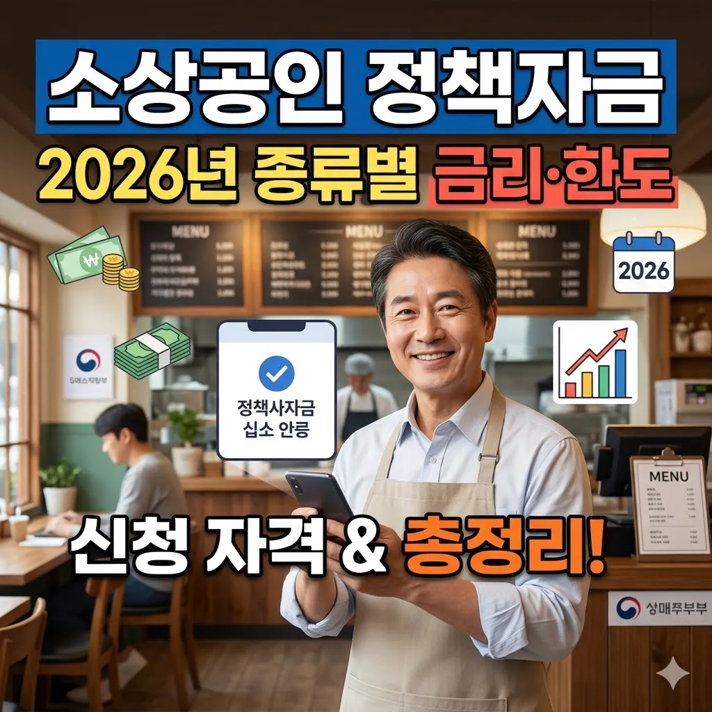 소상공인 정책자금 신청 자격 및 2026년 종류별 금리 한도 총정리