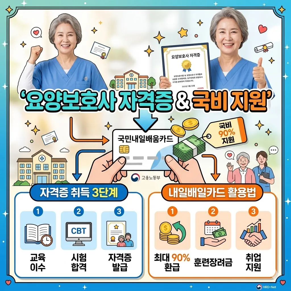 요양보호사 자격증 취득방법과 국비 지원 내일배움카드 활용법