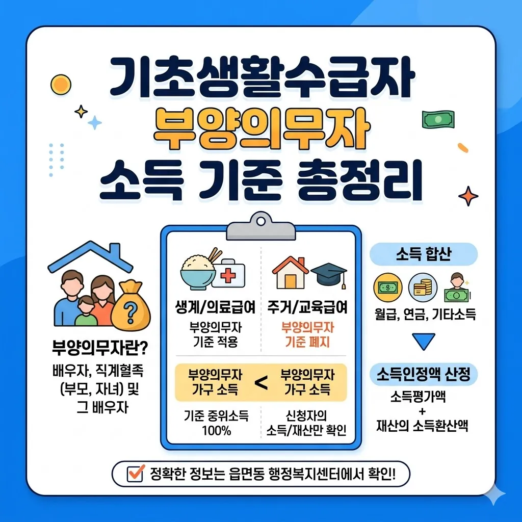 기초생활수급자 부양의무자 소득 기준 총정리