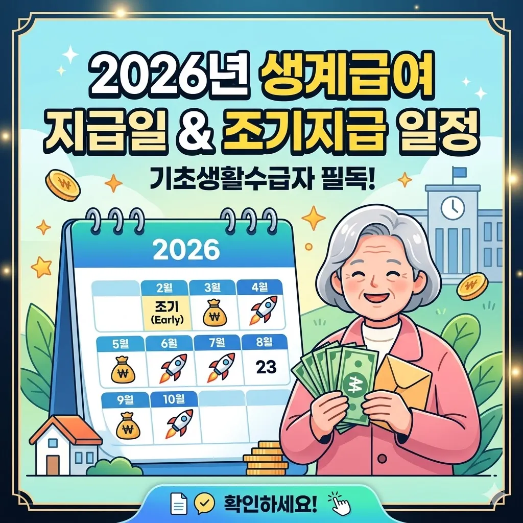 기초생활수급자 생계급여 지급일 및 조기지급 일정(2026년)