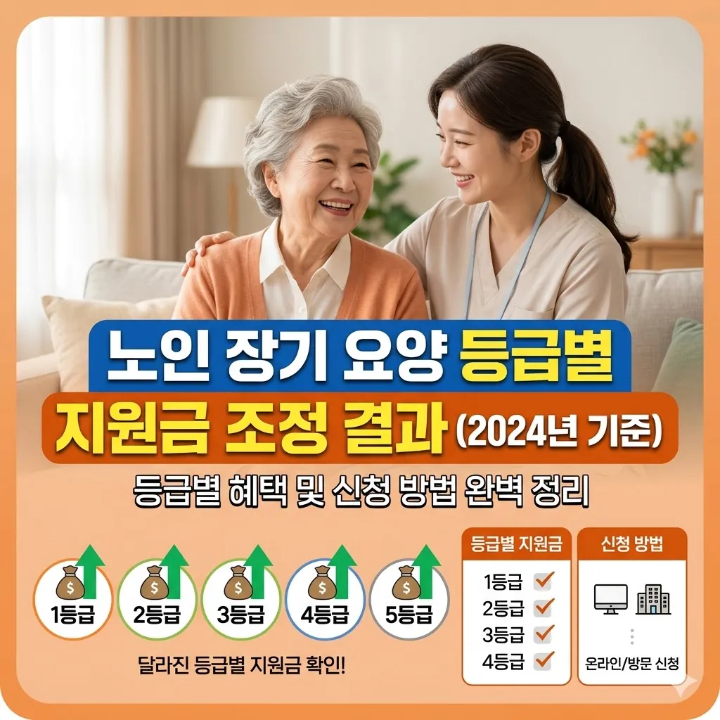 노인 장기 요양 등급별 지원금 조정 결과 및 신청 방법 정리