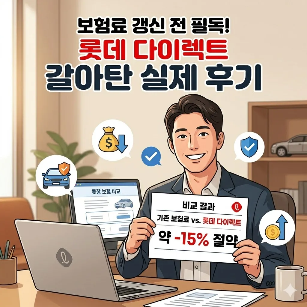 보험료 갱신 전 필독! 롯데 자동차 보험 다이렉트로 갈아탄 실제 후기