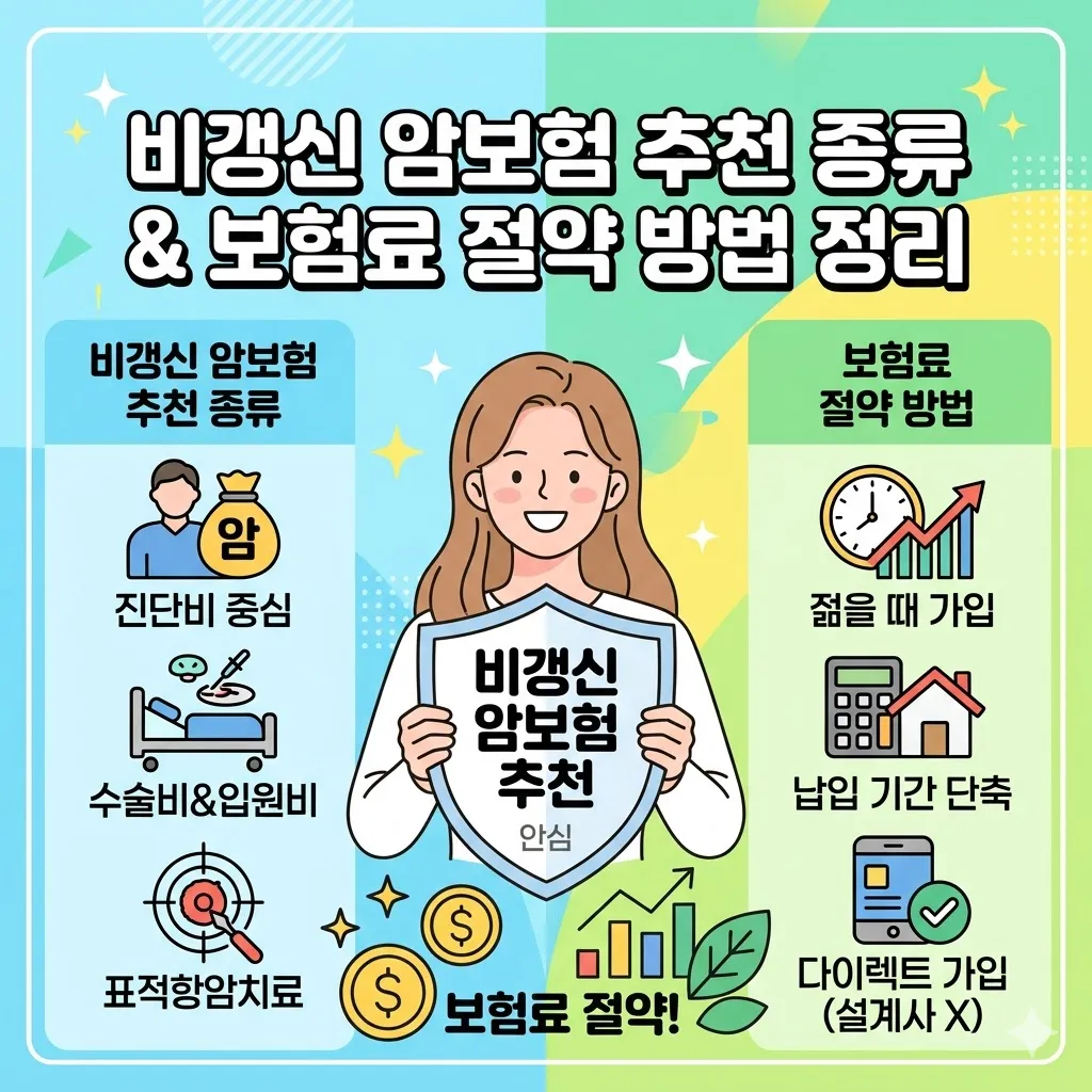 비 갱신 암 보험 추천 종류와 보험료 절약 방법 정리
