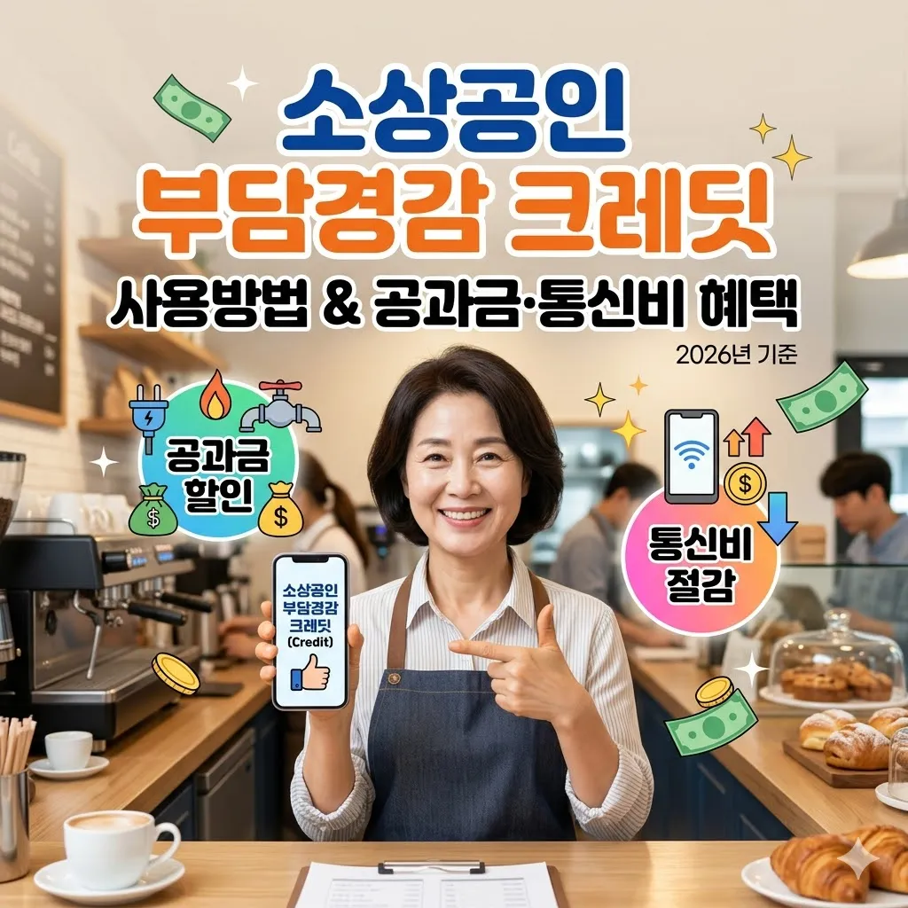 소상공인 부담경감 크레딧 사용방법 공과금 통신비 혜택