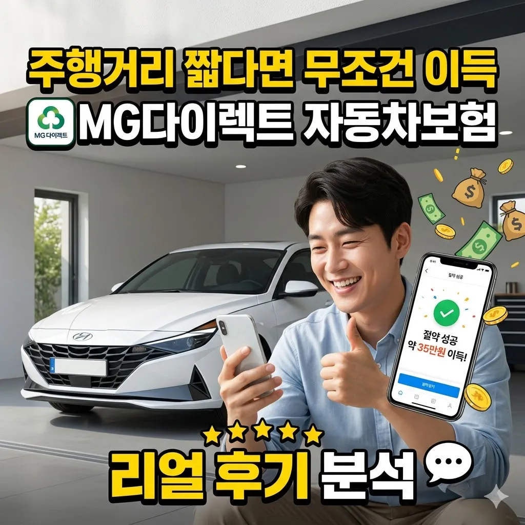 주행거리 짧다면 무조건 이득, MG다이렉트 자동차보험 리얼 후기 분석