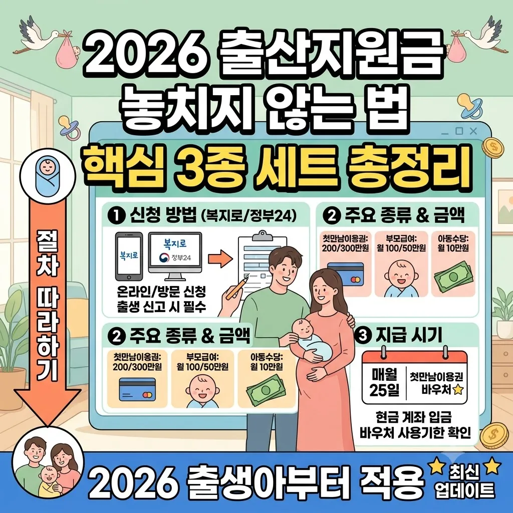 2026 출산지원금 놓치지 않는 법 신청 방법부터 지급 시기까지 상세 안내