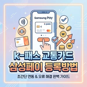 k-패스 교통카드 삼성페이 추가 방법과 모바일 카드 연동 등록 방법