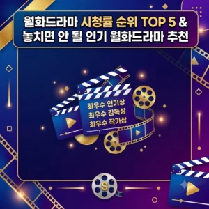 월화드라마 시청률 순위 TOP 5와 놓치면 안 될 인기 월화드라마 추천
