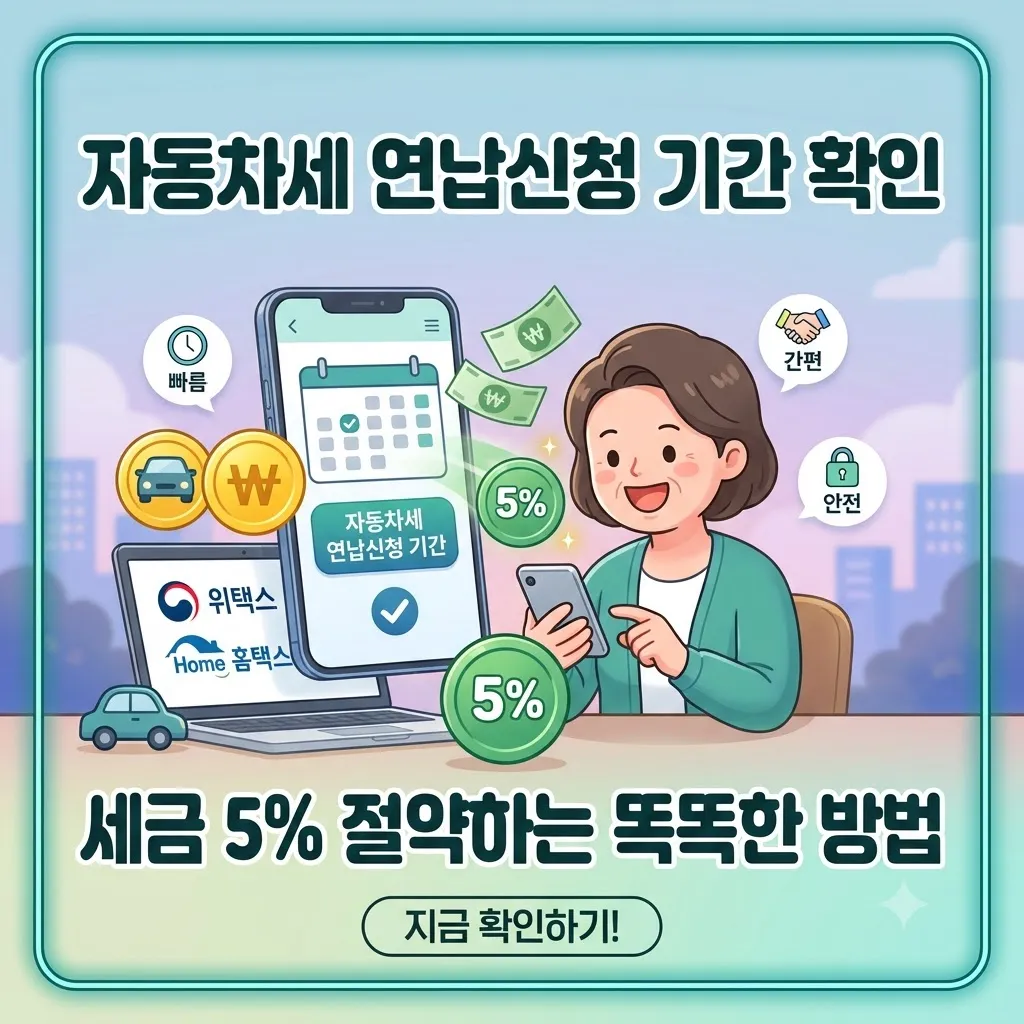 자동차세 연납신청 기간 확인하고 세금 5 절약하는 똑똑한 방법
