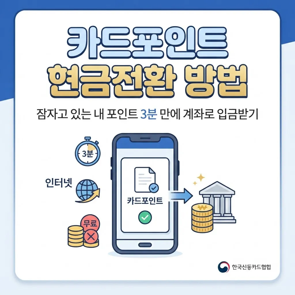 카드포인트 현금전환 방법 잠자고 있는 내 포인트 3분 만에 계좌로 입금받기