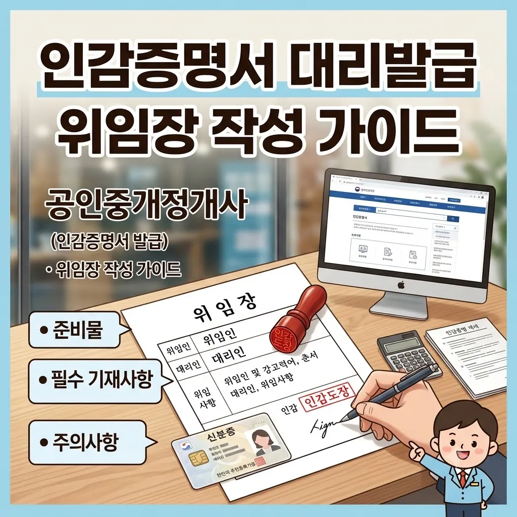 반려 없이 한 번에 통과하는 인감증명서 대리발급 위임장 작성 요령 및 인감증명서 대리발급 위임장 필수 구비 서류