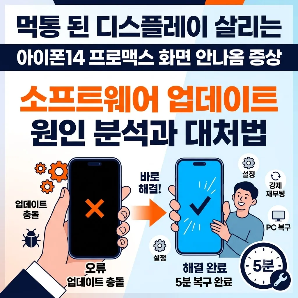 아이폰14 프로맥스 화면 안나옴 증상 소프트웨어 업데이트 방법
