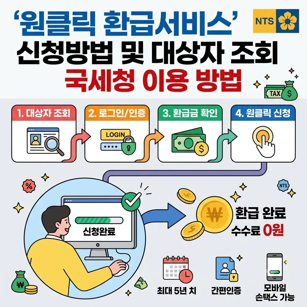 원클릭환급서비스 신청방법 및 대상자 조회 국세청 이용 방법